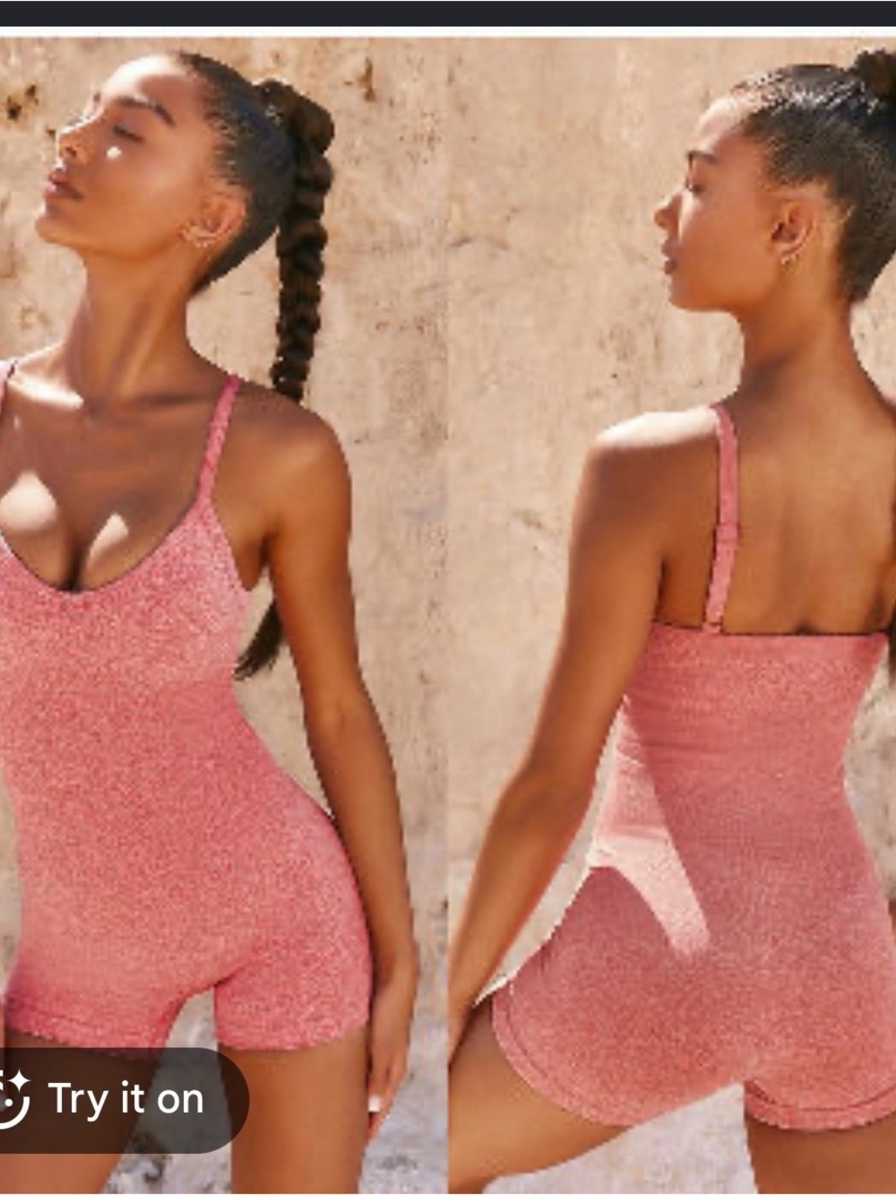 Ribbed Pink Tank Romper jumpsuit small